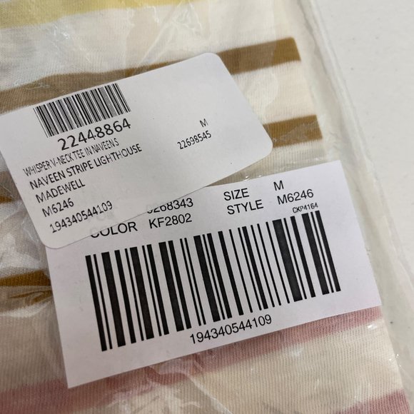 Madewell Whisper Stripe V-neck Tee - Picture 4 of 13